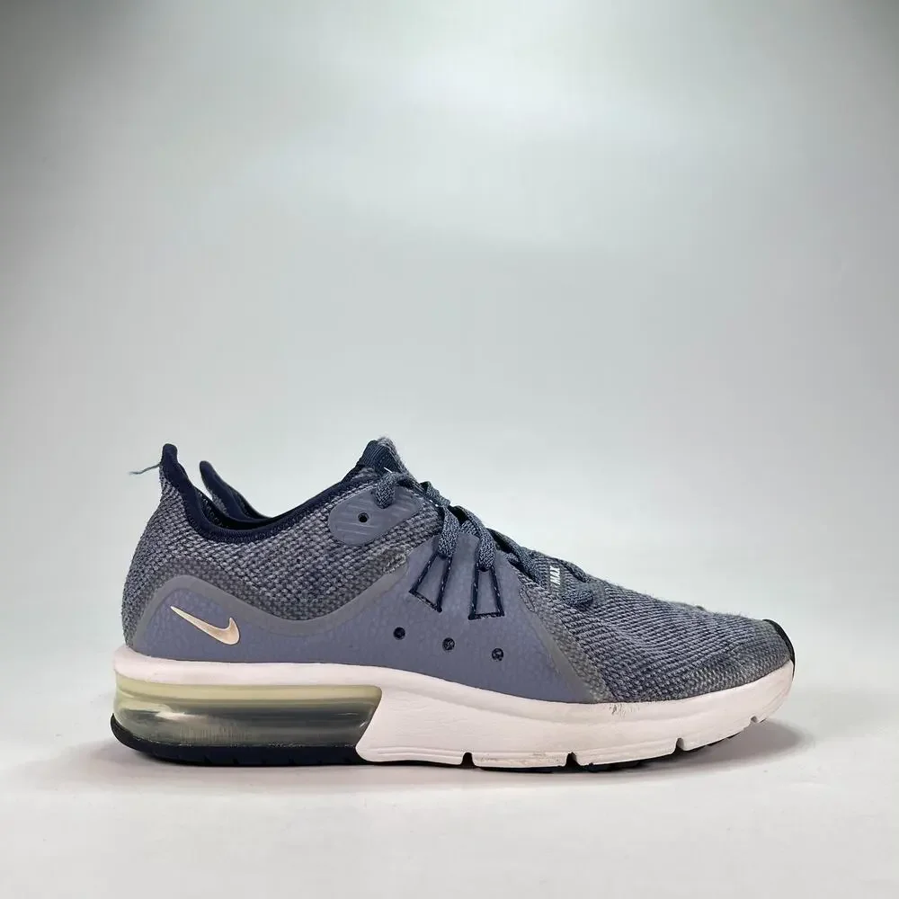 Nike Air Max Sequent 3 Obsidian White Running Shoes 922884-400 Youth Size 5.5Y